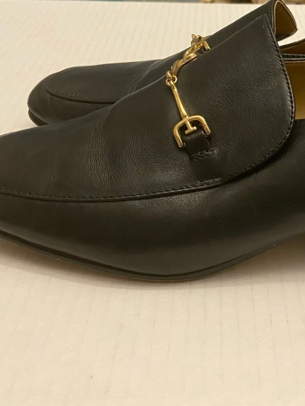 Sam Edelman Dark Navy Almond Toe Horse Leather Bit Loafer Shoes Size 8. - Picture 5 of 14